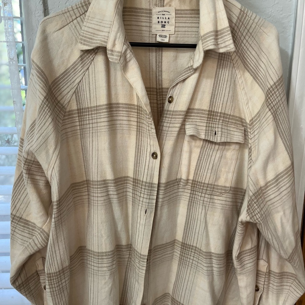 Billabong Cream Plaid Shirt